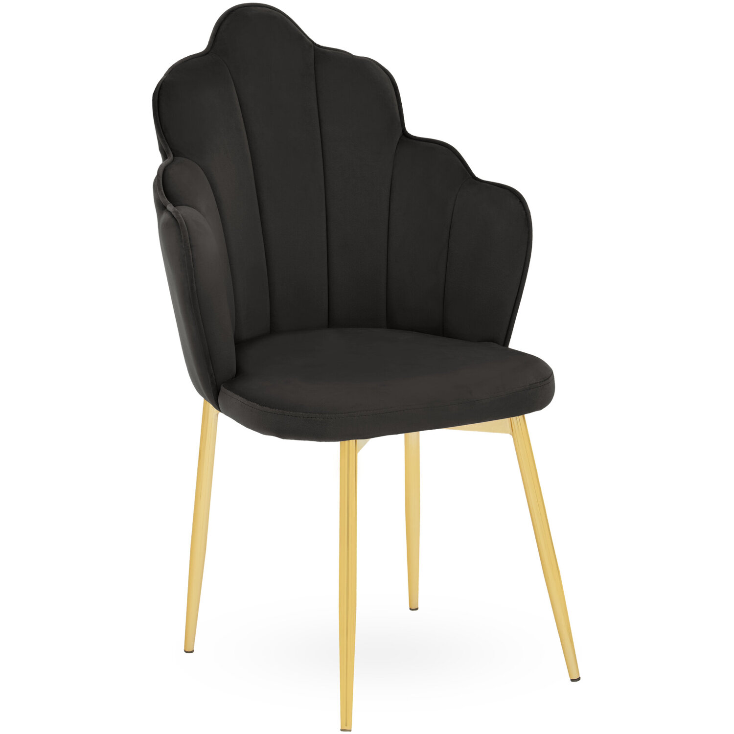 Tian Black Velvet Dining Chair - Black