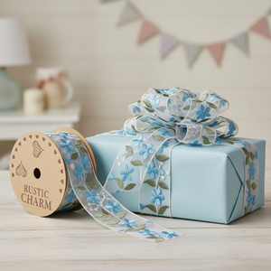 Reel of Organza Floral Ribbon 9m x 58mm