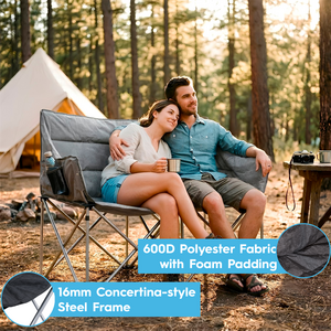 Padded Folding Double Camping Chair