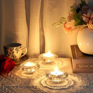 Glass Tealight Holders - Clear - Set of 6