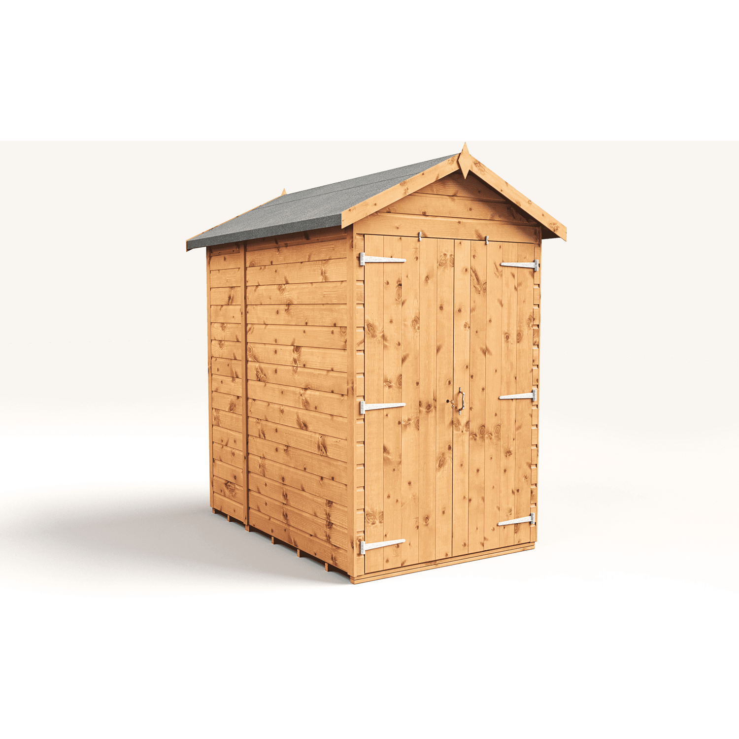 Empire 4x6 Modular Apex Garden Shed with a Double Door - Brown