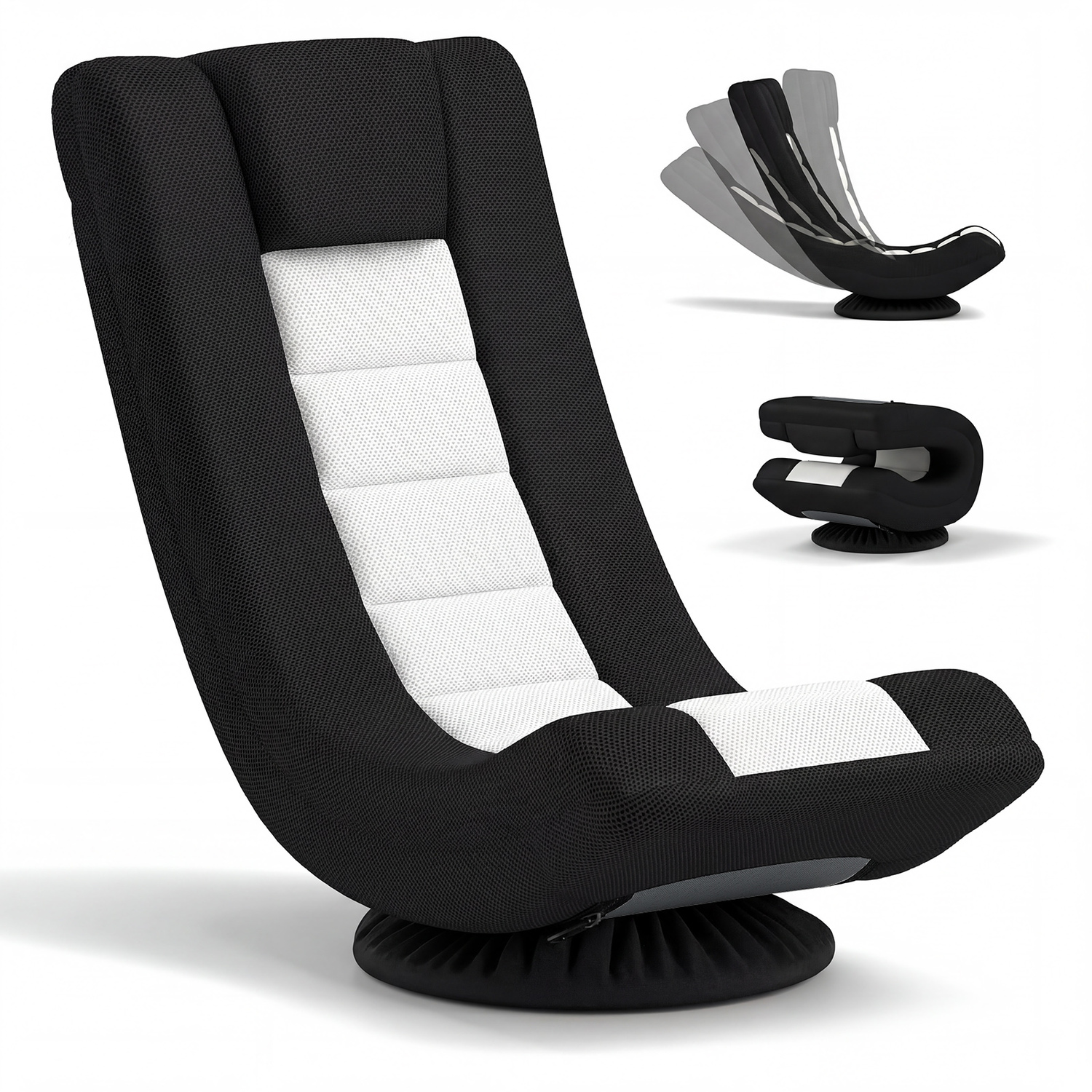 Costway 360° Rotating Lounge Chair Swivel Floor Chair - White