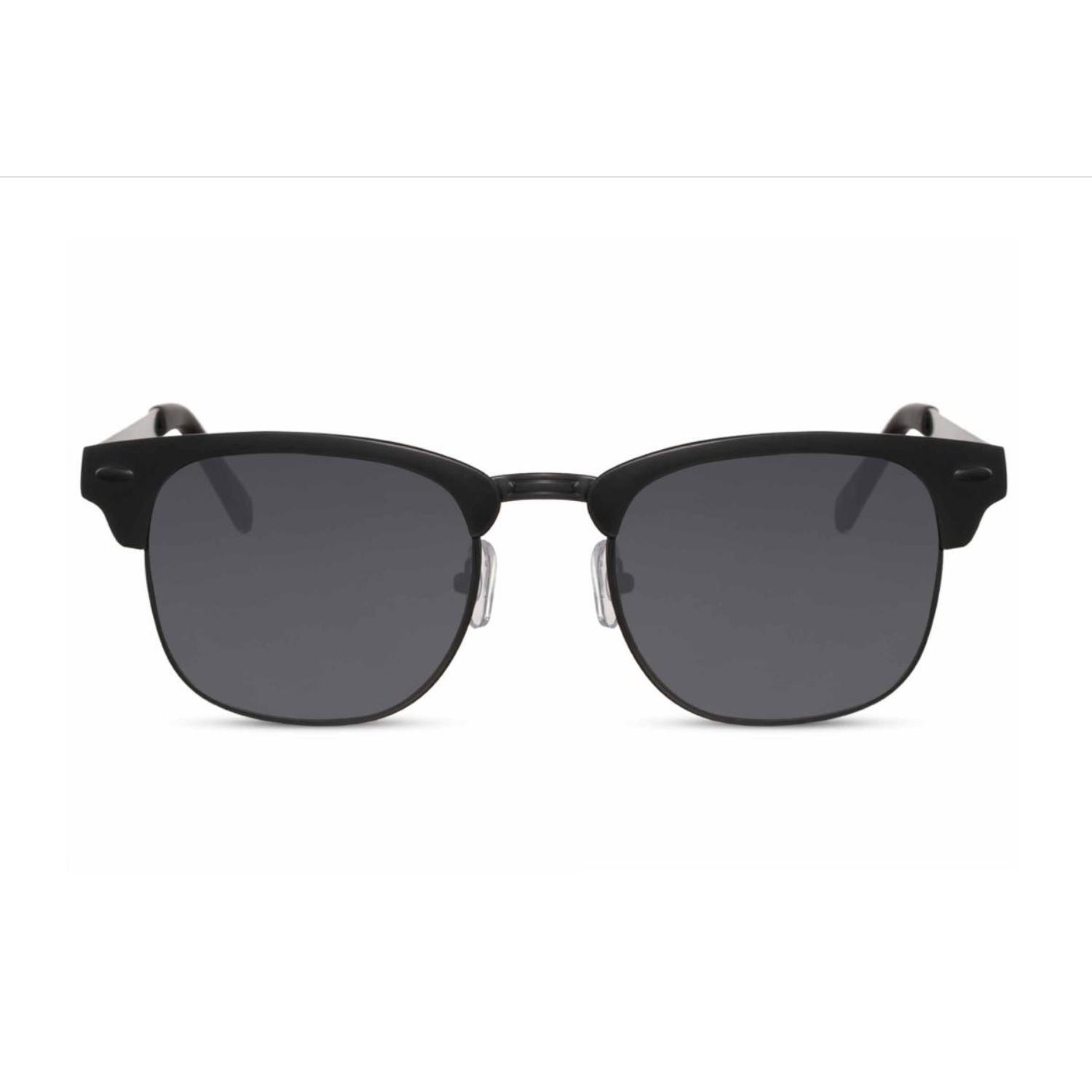 Sunglass Station Sleek Clubmaster Unisex Sunglasses - Matte Black
