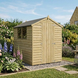 Waltons 7ft x 5ft Wooden Overlap Apex Roof Garden Storage Shed