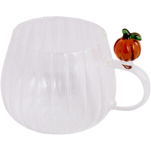 Glass Mug with Pumpkin Handle