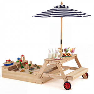 2-in-1 Kids Sandbox with Umbrella