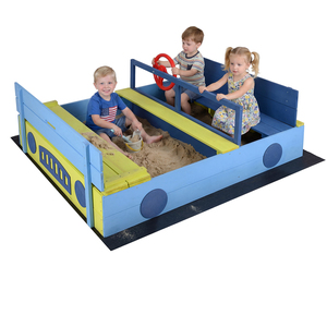 Outdoor Playhouse Sandpit with Bench
