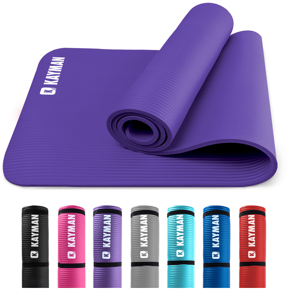 KAYMAN Yoga Mat Multi-Purpose - Non-Slip, Sweat-Resistant, Carry Strap