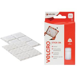 Velcro Brand Stick On Squares 25mm White Pack Of 24