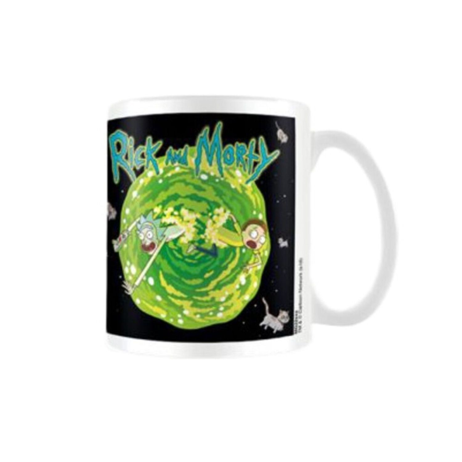 Rick And Morty Floating Cat Mug - Black/Green/White