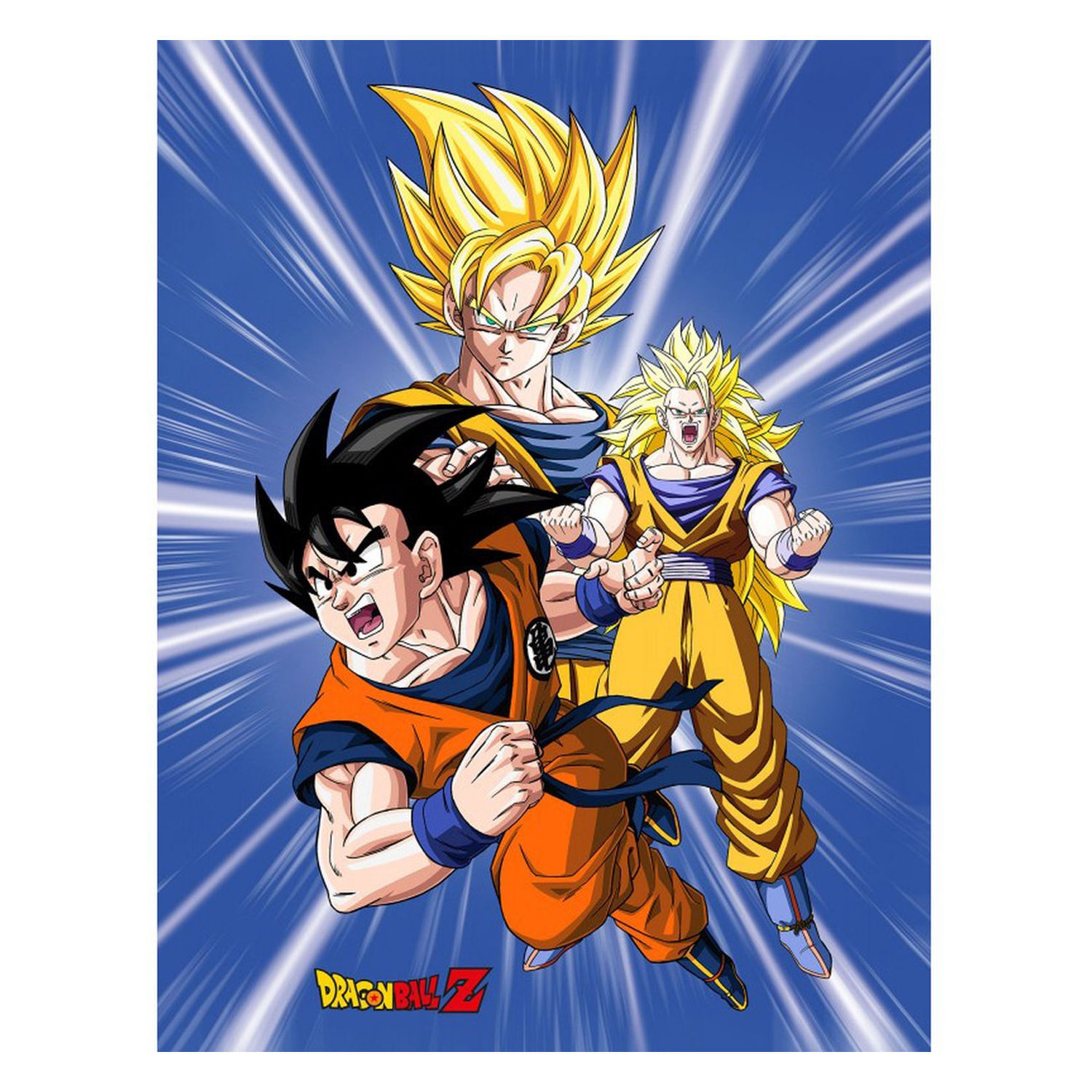 Dragon Ball Z Super Saiyan Fleece Anime Goku Blanket - Multicoloured