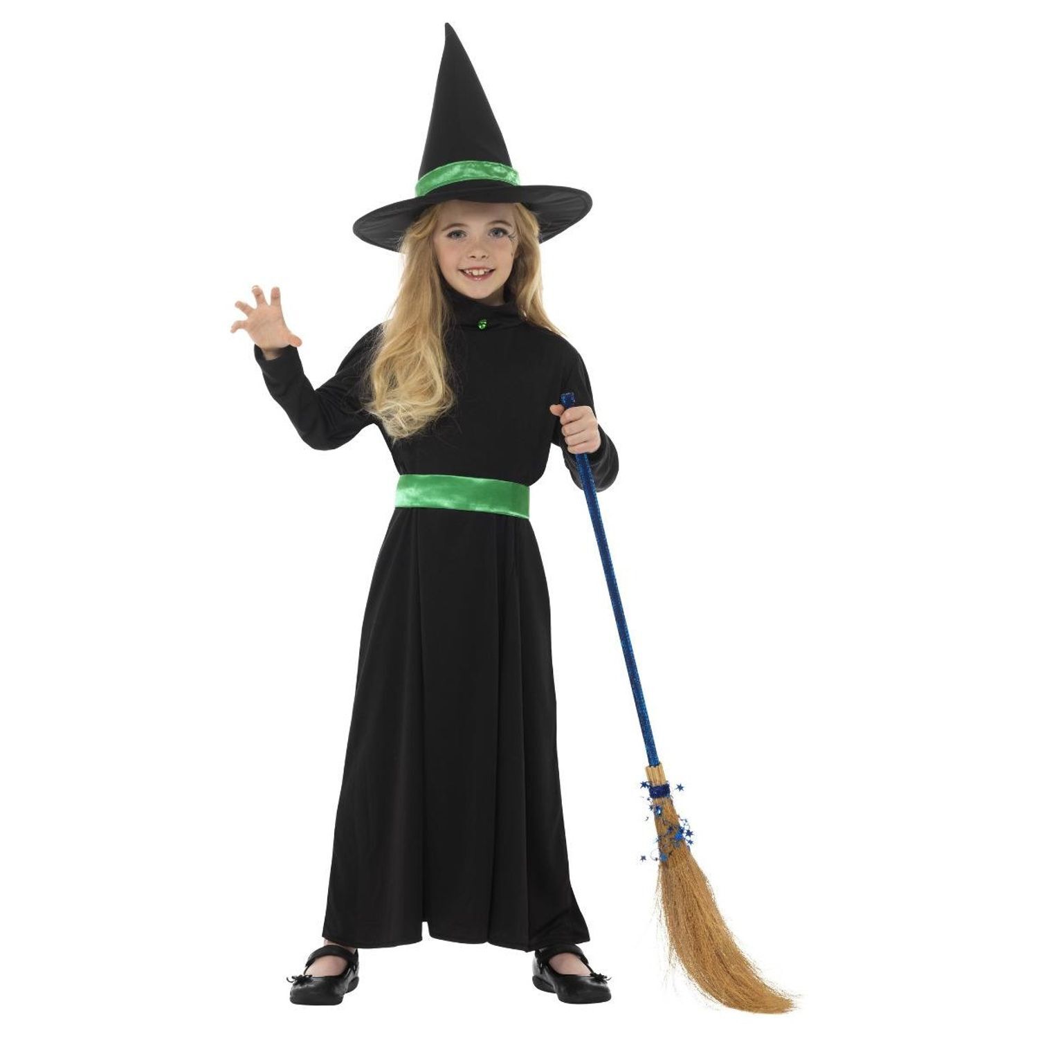Smiffys Girls Wicked Witch Costume Set - Black / 10+