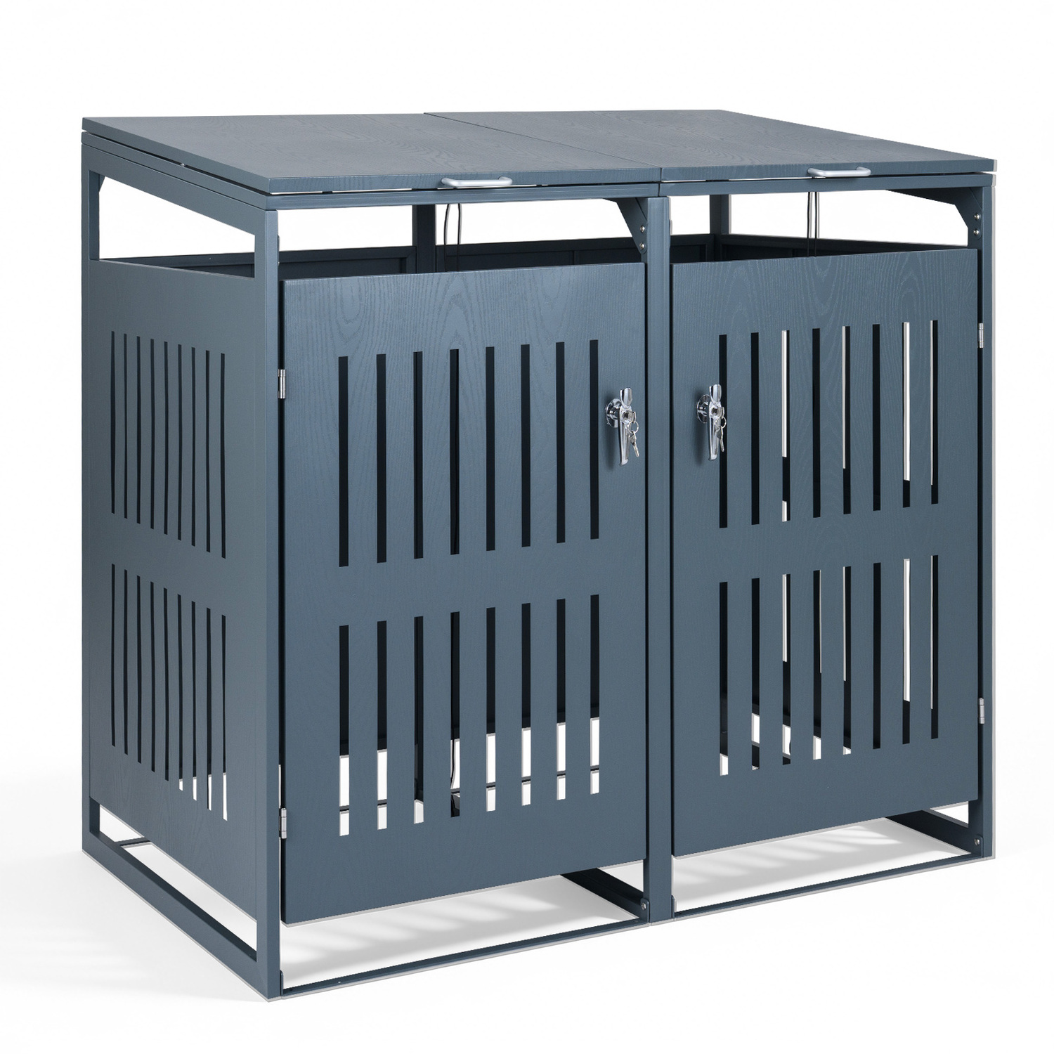 Costway Outdoor Trash Can Storage Shed - Grey