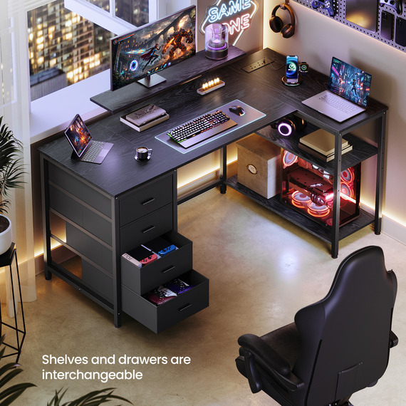 VASAGLE L Shaped Computer Gaming Desk