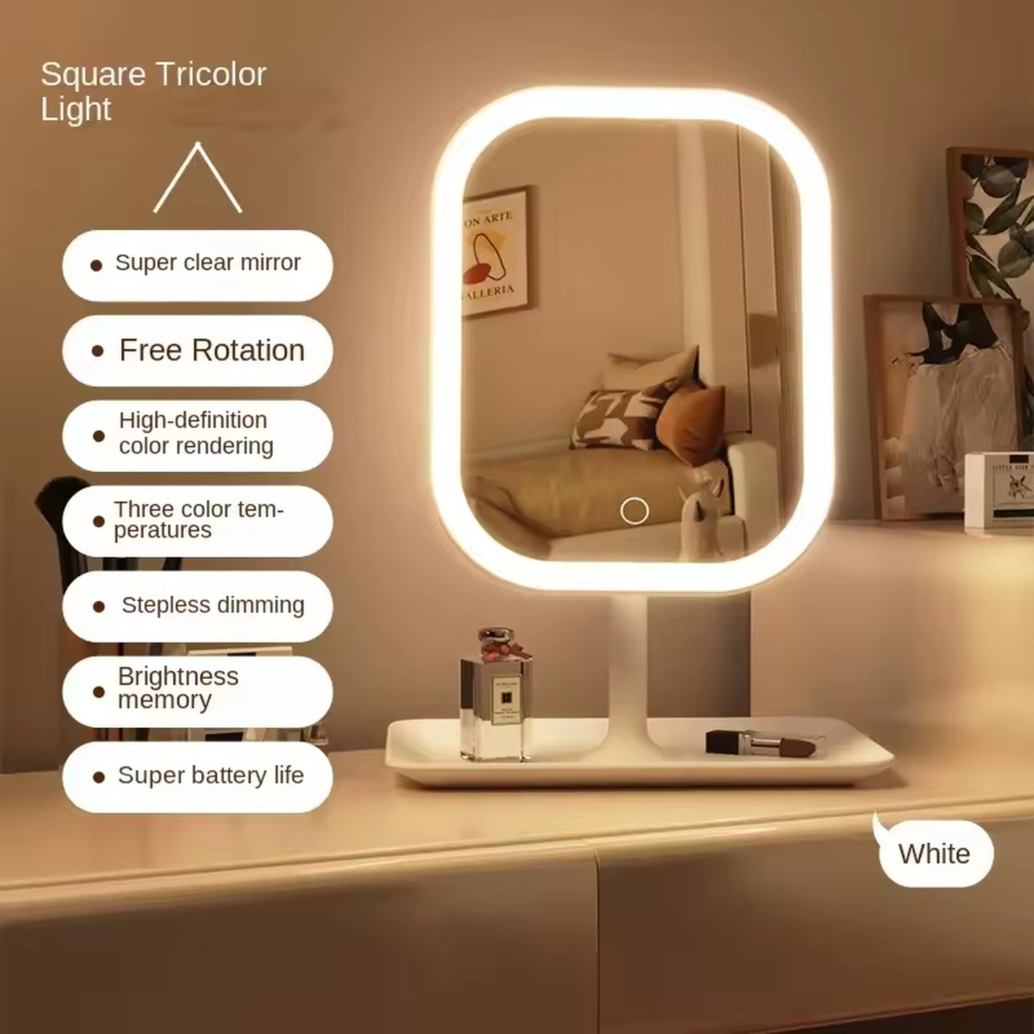 Image of 3 Color LED Makeup Vanity Mirror&hellip;