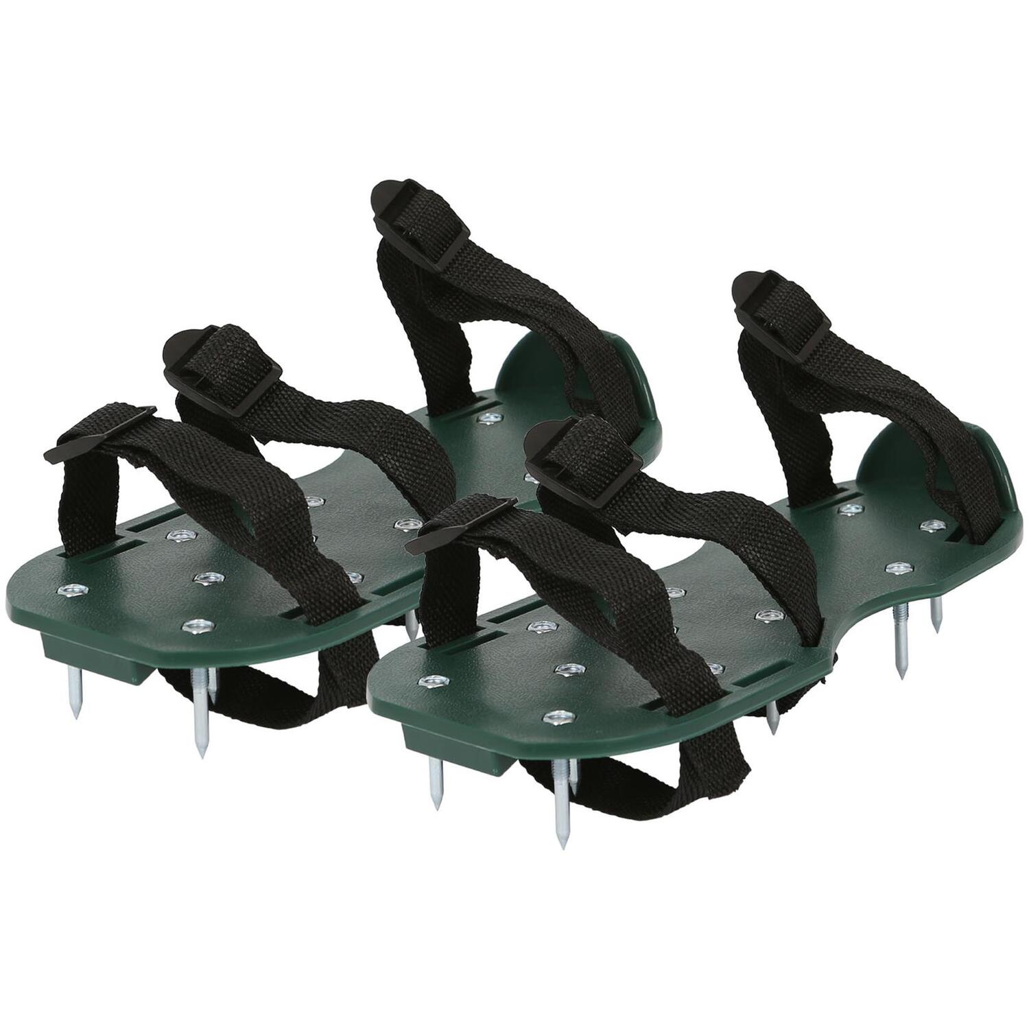Harbour Housewares Lawn Aerator Shoes - Green - Steel Spikes - Adjustable Straps - Image 8