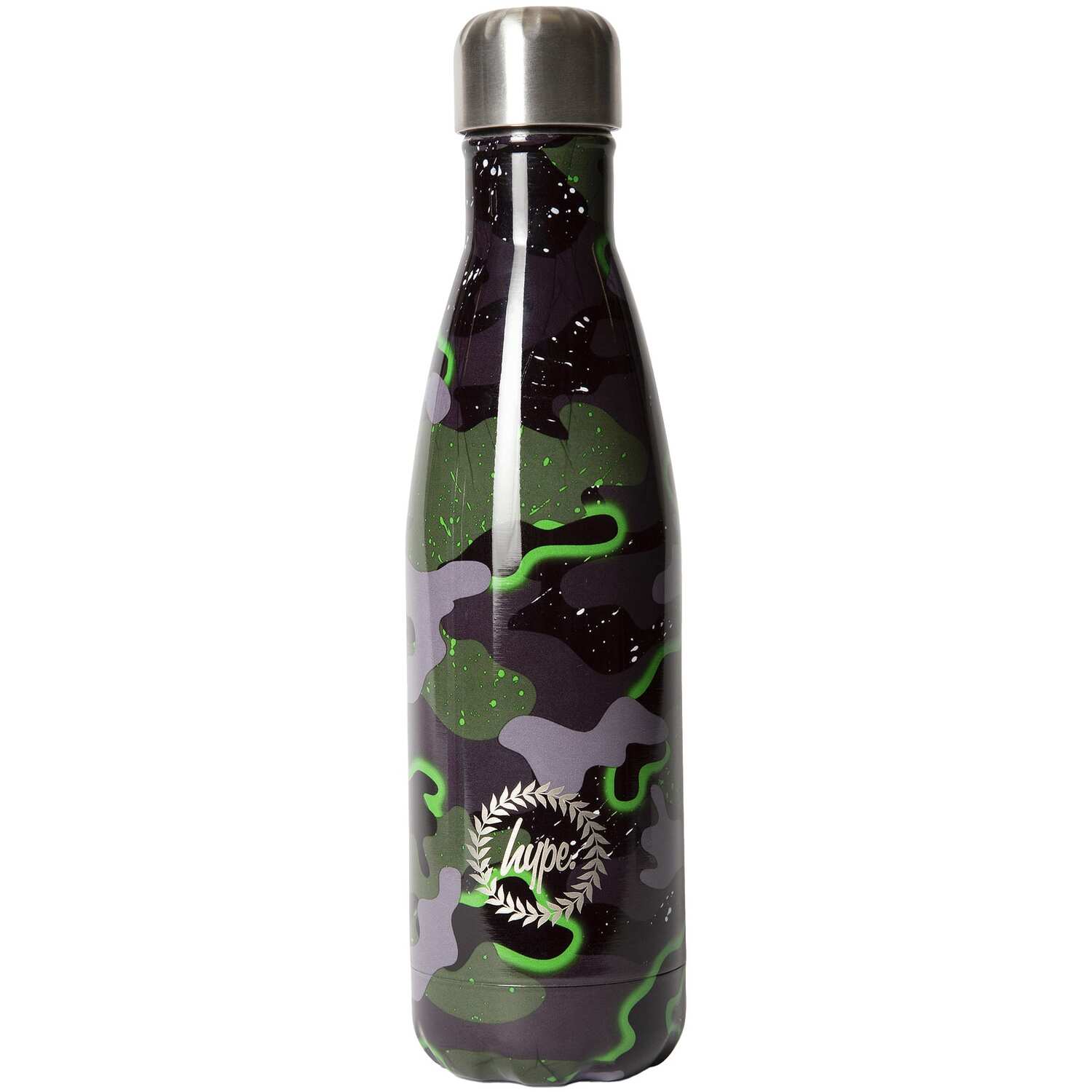 500ml Thermal Water Bottle | Green Camo Stainless Steel Insulated Leak Proof - Multi