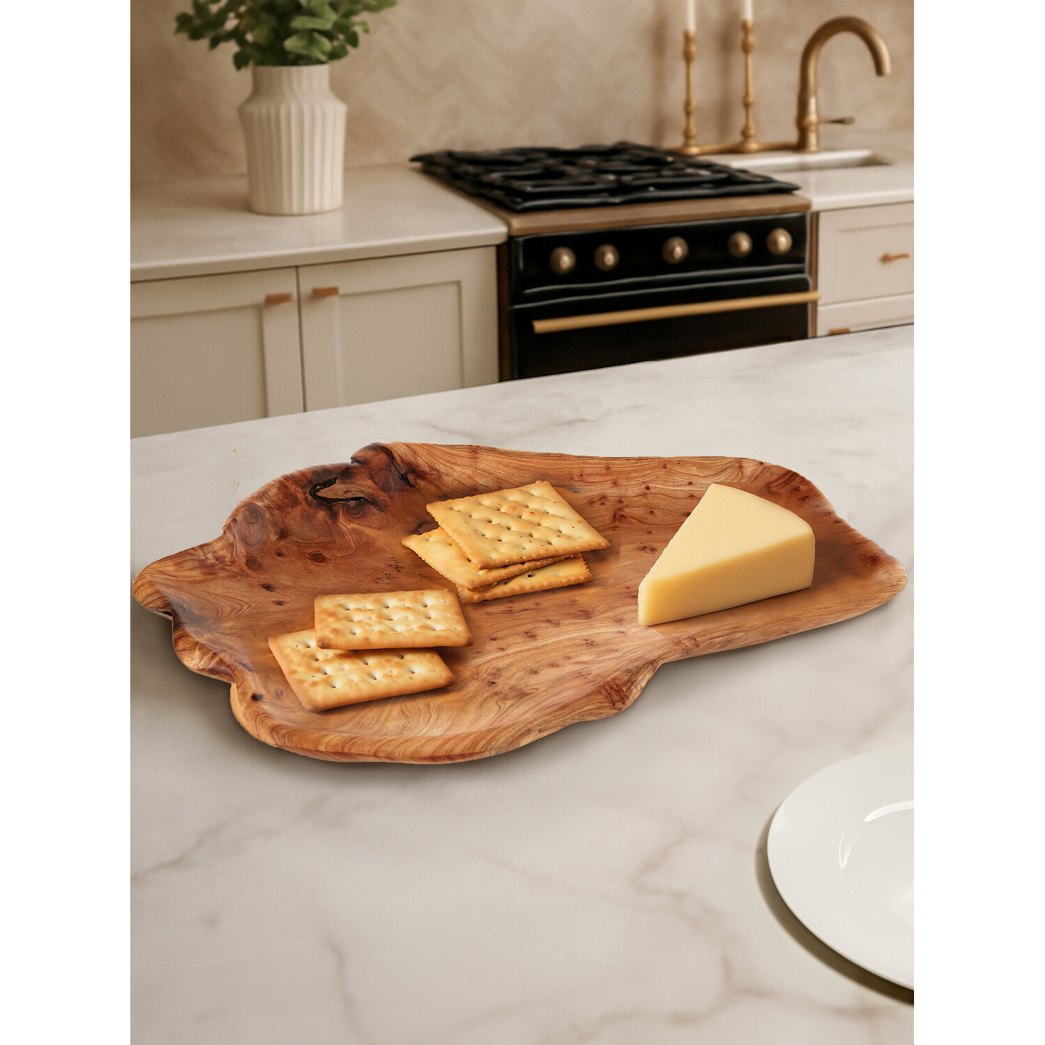 Maison By Premier Savin Cedarwood Serving Platter - Brown