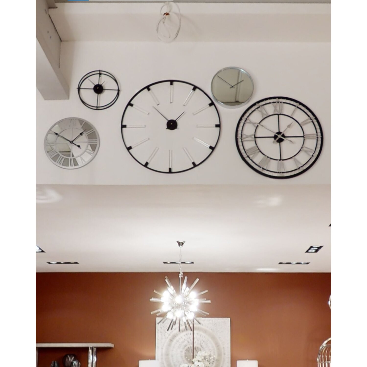 Interiors By Premier Vitus 80Cm Dia Skeletal Wall Clock With Black Finish Frame - Black