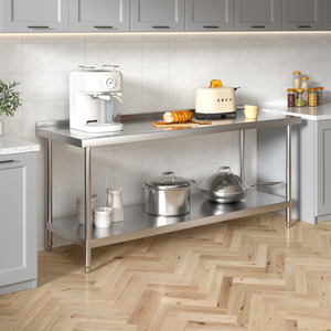 Darphe Commercial Stainless Steel Kitchen Work Table with Rear Upstand