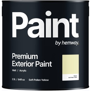 Hemway Soft Pollen Yellow Exterior Matt Acrylic Paint 2.5L
