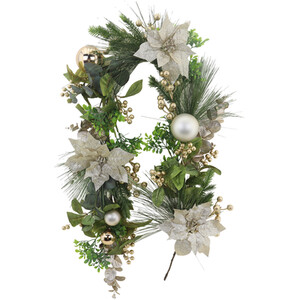 Gold Poinsettia Bauble Garland