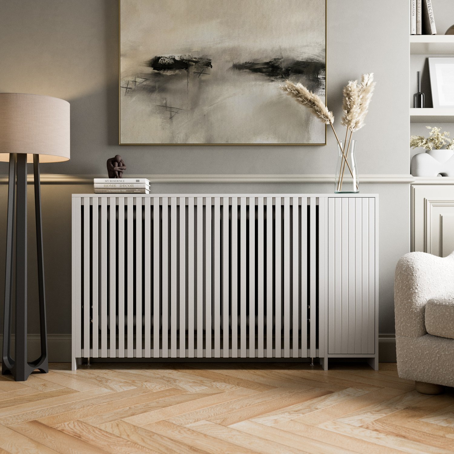 Vale Designs Sloane White Radiator Cover - White / 149.5Cm