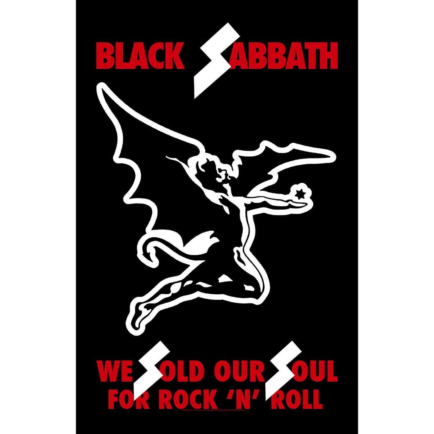 Black Sabbath We Sold Our Souls Textile Poster - Black/White/Red