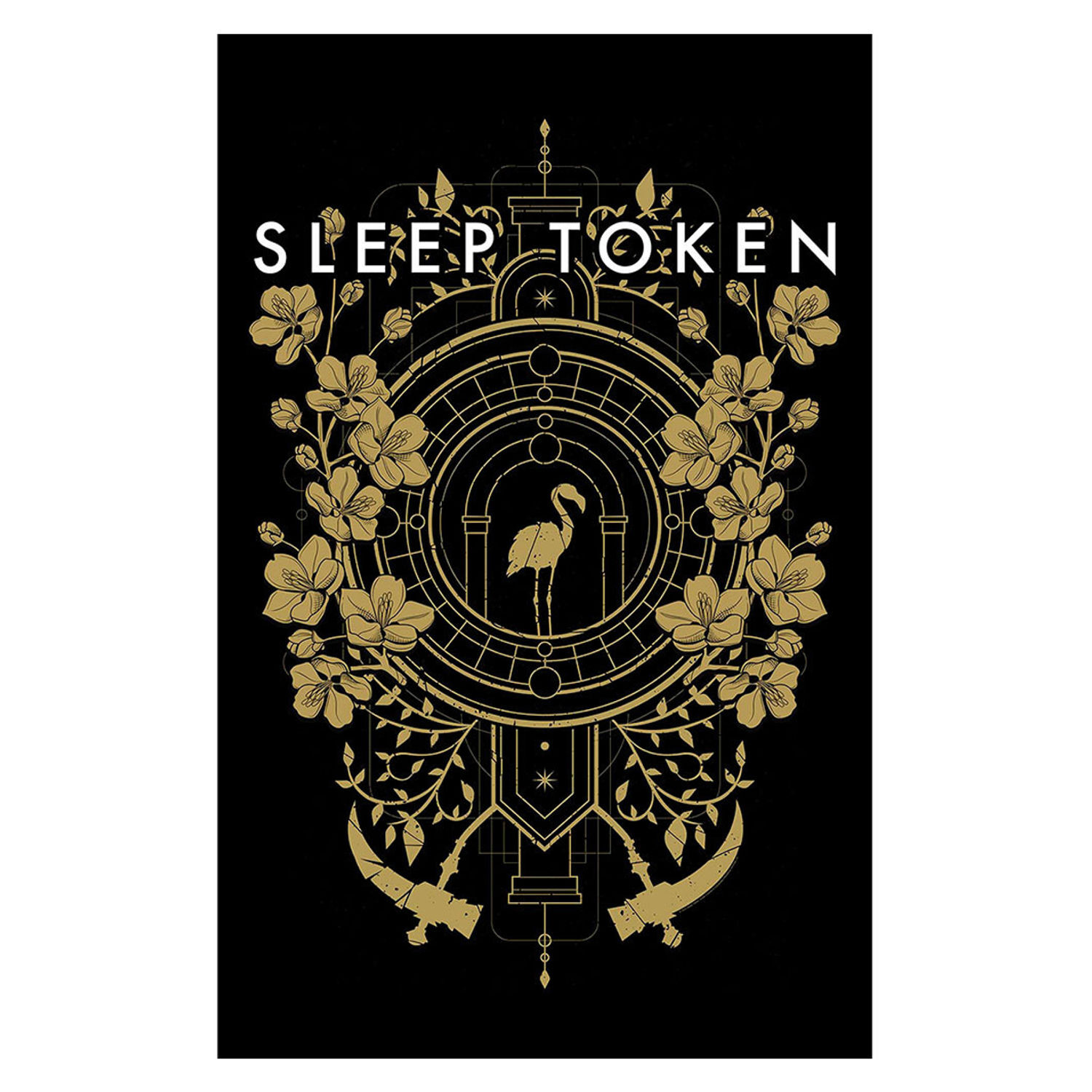 Sleep Token Even In Arcadia Crest Textile Poster - Black/Gold