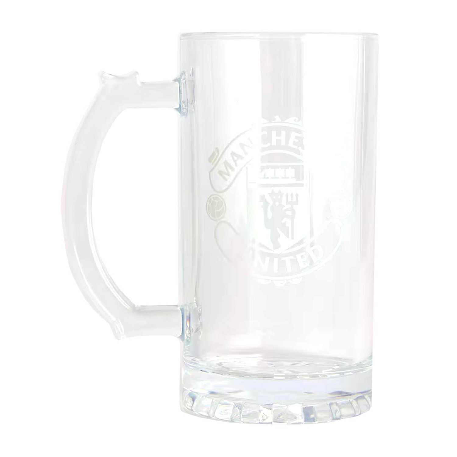 Manchester United Fc Unisex Clear Crest Glass Tankard In - Image 2