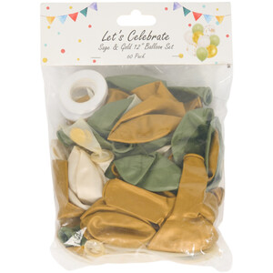 Sage and Gold Balloon Set