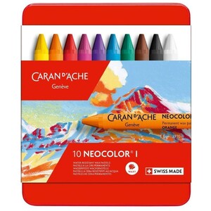 Caran d'Ache Neocolor I 10 Water-Resistant Wax Pastels - Assorted Colours