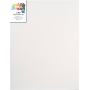 Artiste Stretched Canvas, Triple Primed, Wooden Frame, White, 14x18