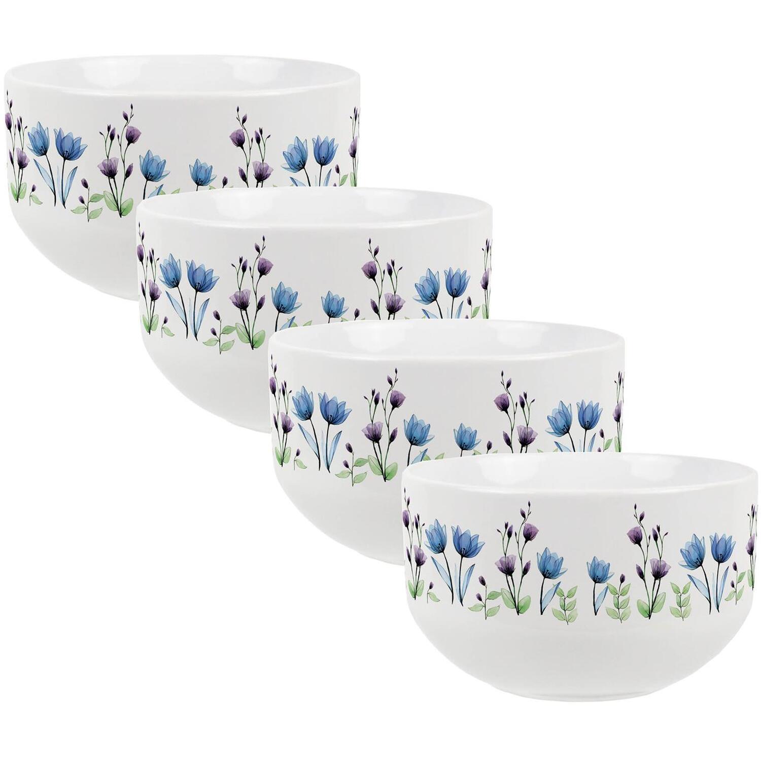 Image of Blue & Purple Floral Ceramic Bowl&hellip;