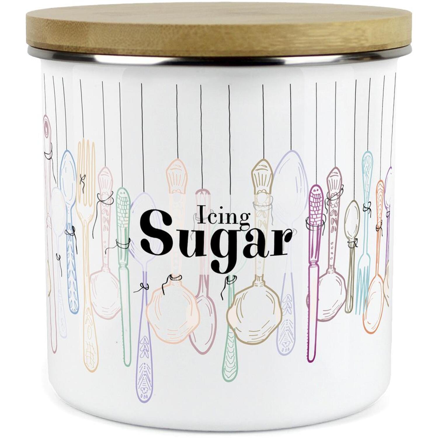 Purely Home Vintage Cutlery Large Flour Storage Canister - White