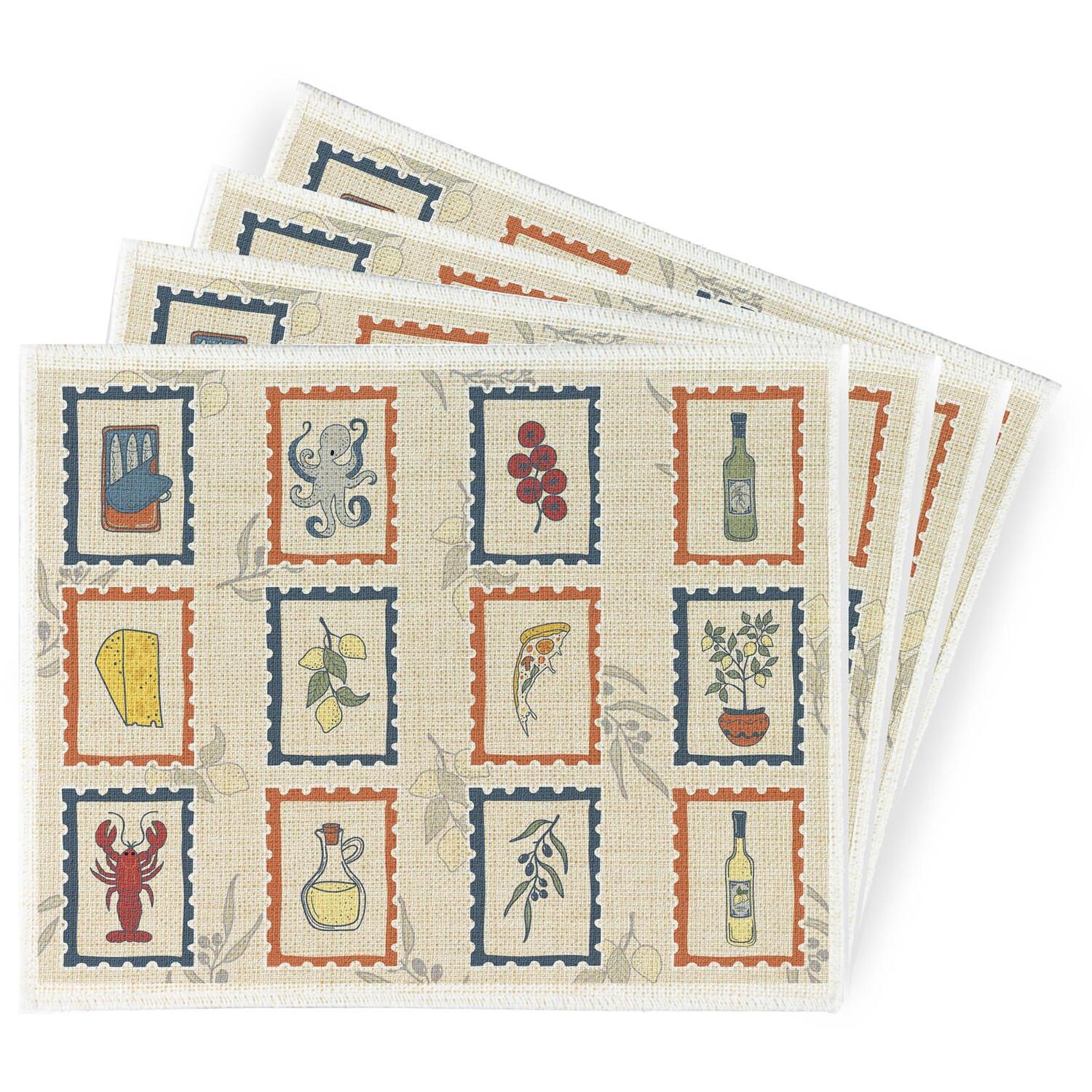 Image of Retro Foods Linen Placemats - Set&hellip;