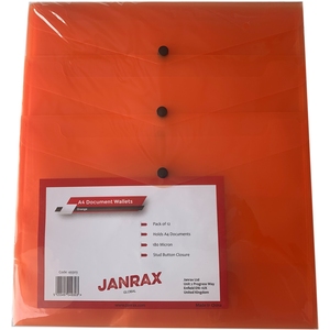 Pack of 60 A4 Yellow Document Wallets by Janrax