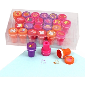 Pack of 26 Mini Self-Ink Quick Dry Cute Stamps
