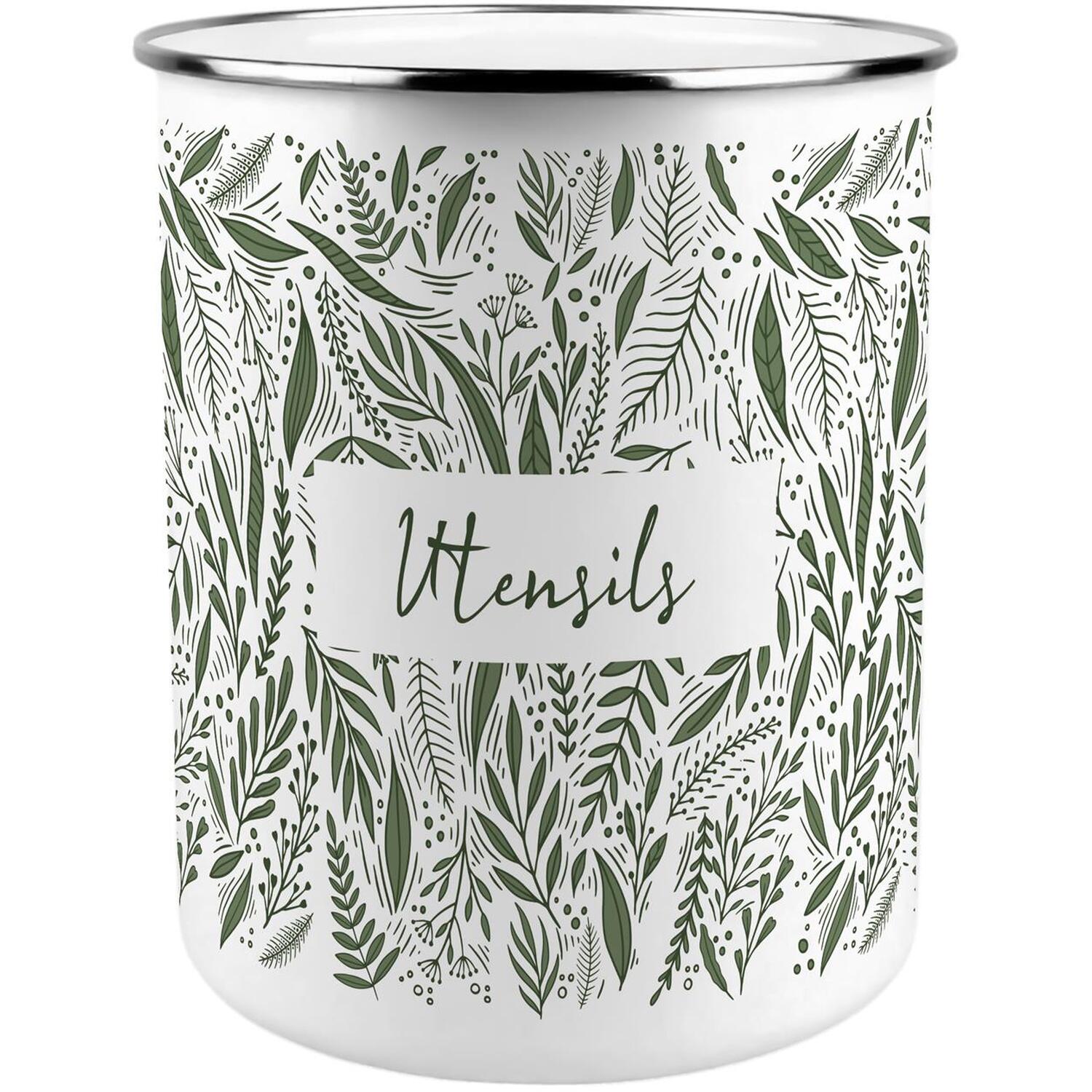 B&Q - Green Leaves Kitchen Utensil Holder - Image 2