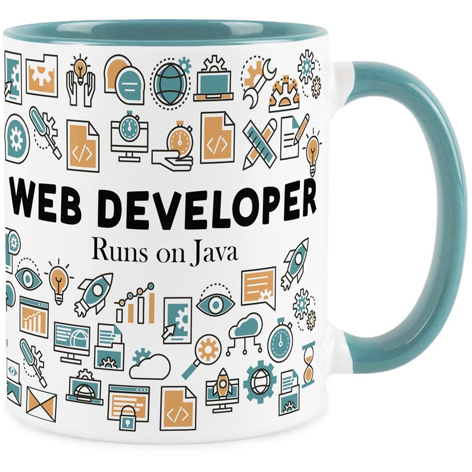 Web Developer Mug - Novelty IT Worker Blue Ceramic Mug Gift - Image 2