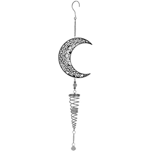 Crescent Moon Hanging Spiral Wind Spinner