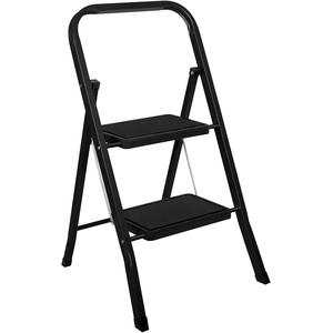 2 Step Heavy Duty Folding Ladder Black