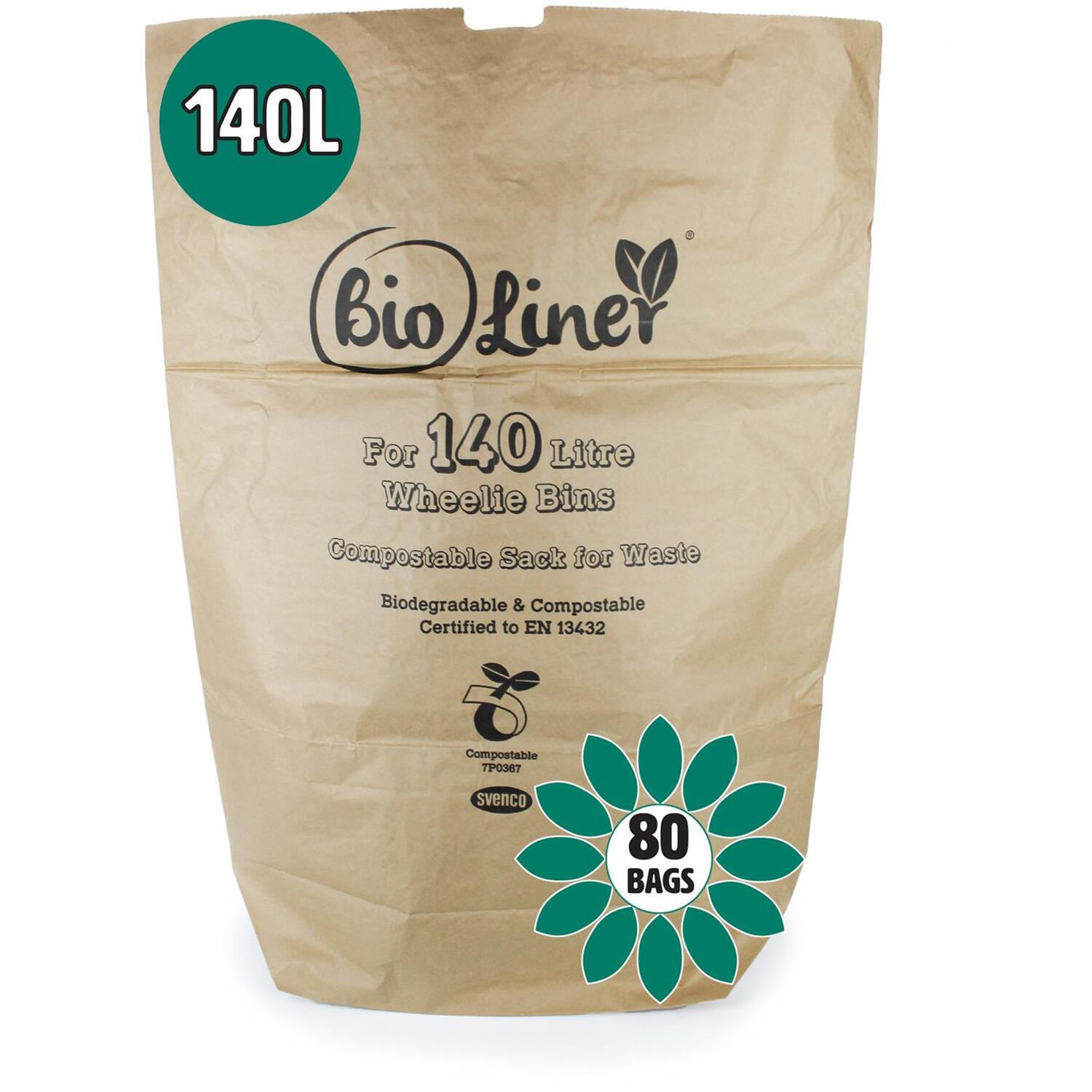 B&Q - 140L Ecosack Paper Compostable Kerbside Caddy Liners80 Bags - Image 3