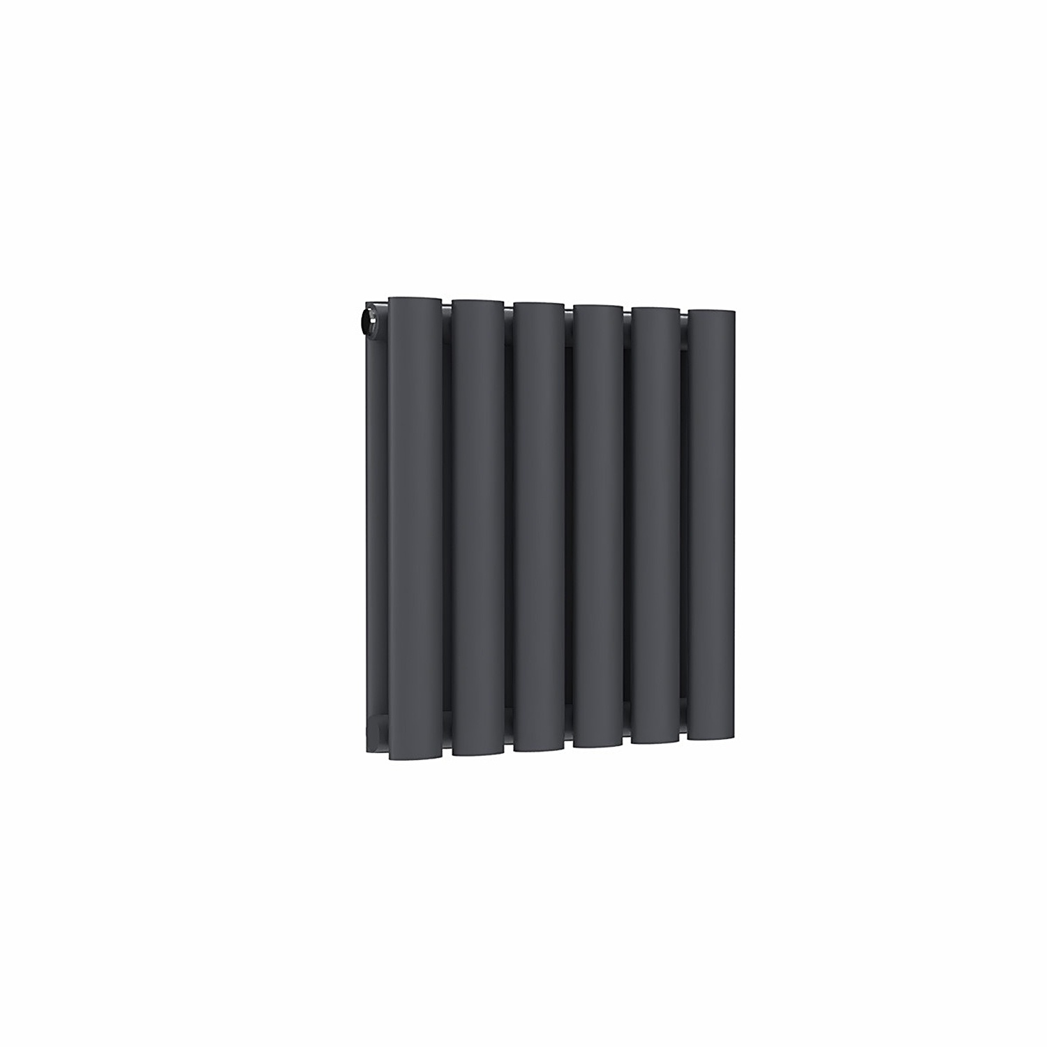 Lux Heat Anthracite Grey Oval Horizontal Double Panel Designer Radiator 400mm (H) x 360mm (W) - Image 2