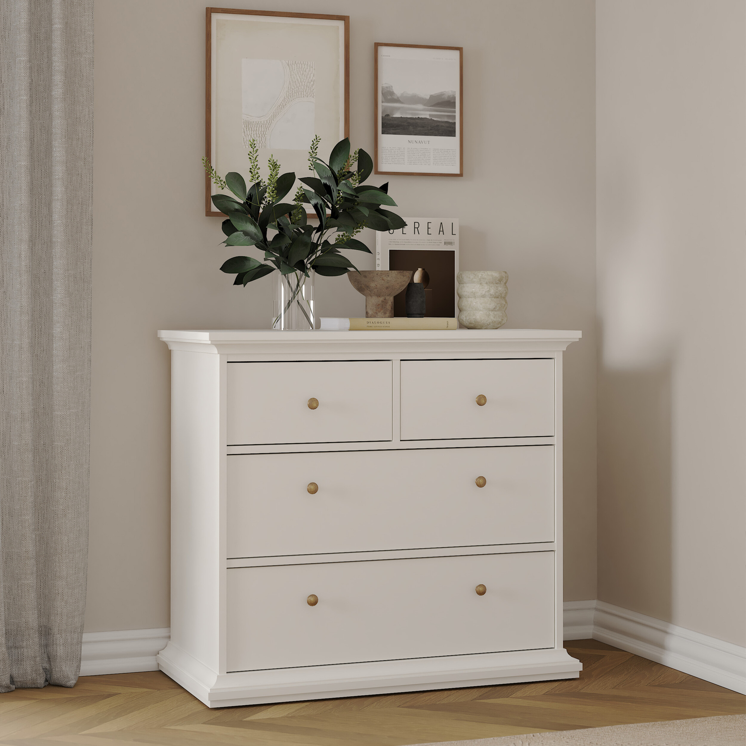 Rackhams White Paris Chest Of 4 Drawers In - Matt - Melamine - Image 6