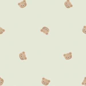 Sample of Cozy Bear Wallpaper in Soft Sage