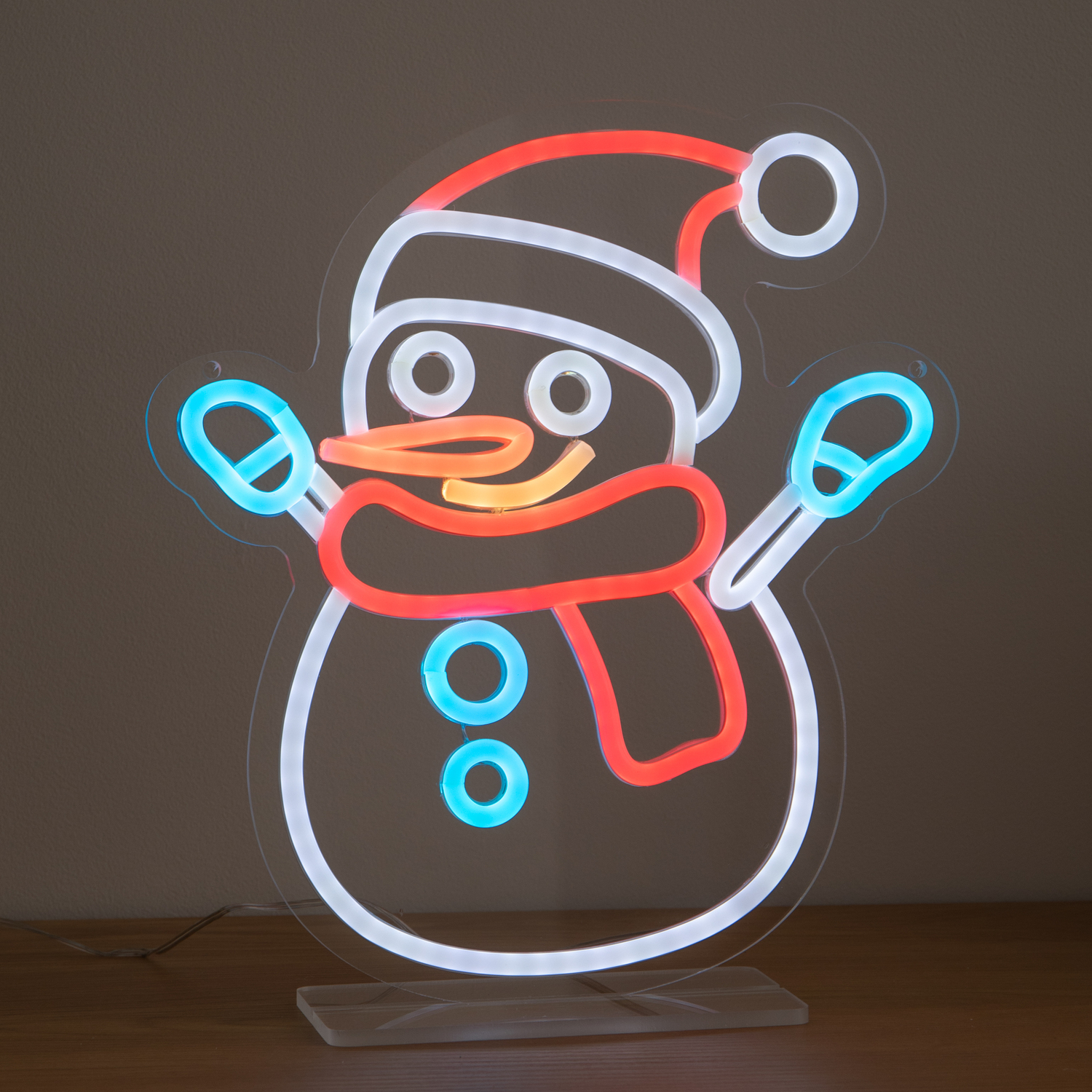 Rackhams Light 30Cm Snowman Neon-Style Up Christmas Decoration With Usb Power Cable - Image 3
