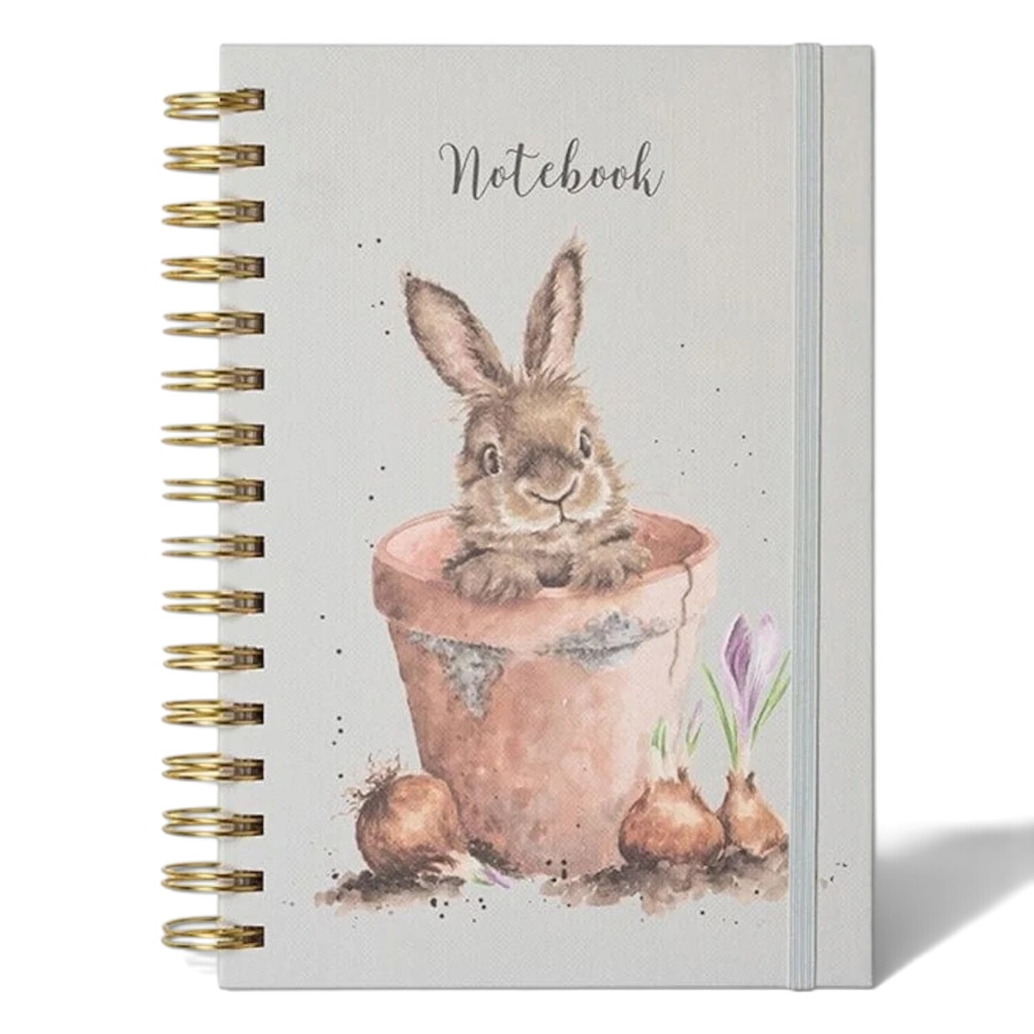 Wrendale Designs The Flower Pot Rabbit Notebook Ring Bound and Elastic Closure - Image 4