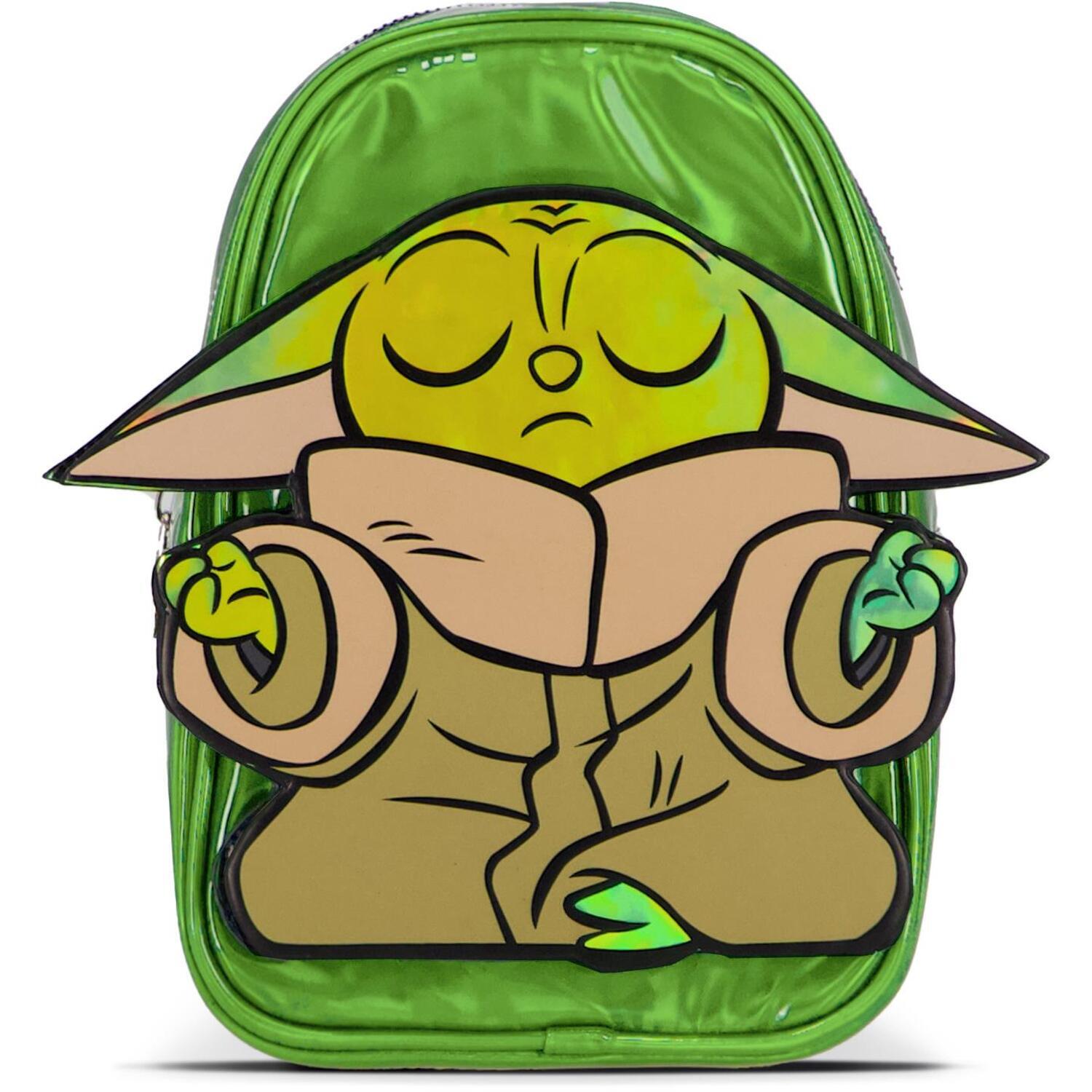 Star Wars Unisex Green The Mandalorian 3D Grogu Patch Shiny Mini Backpack (Mp865205stw) In - Image 2
