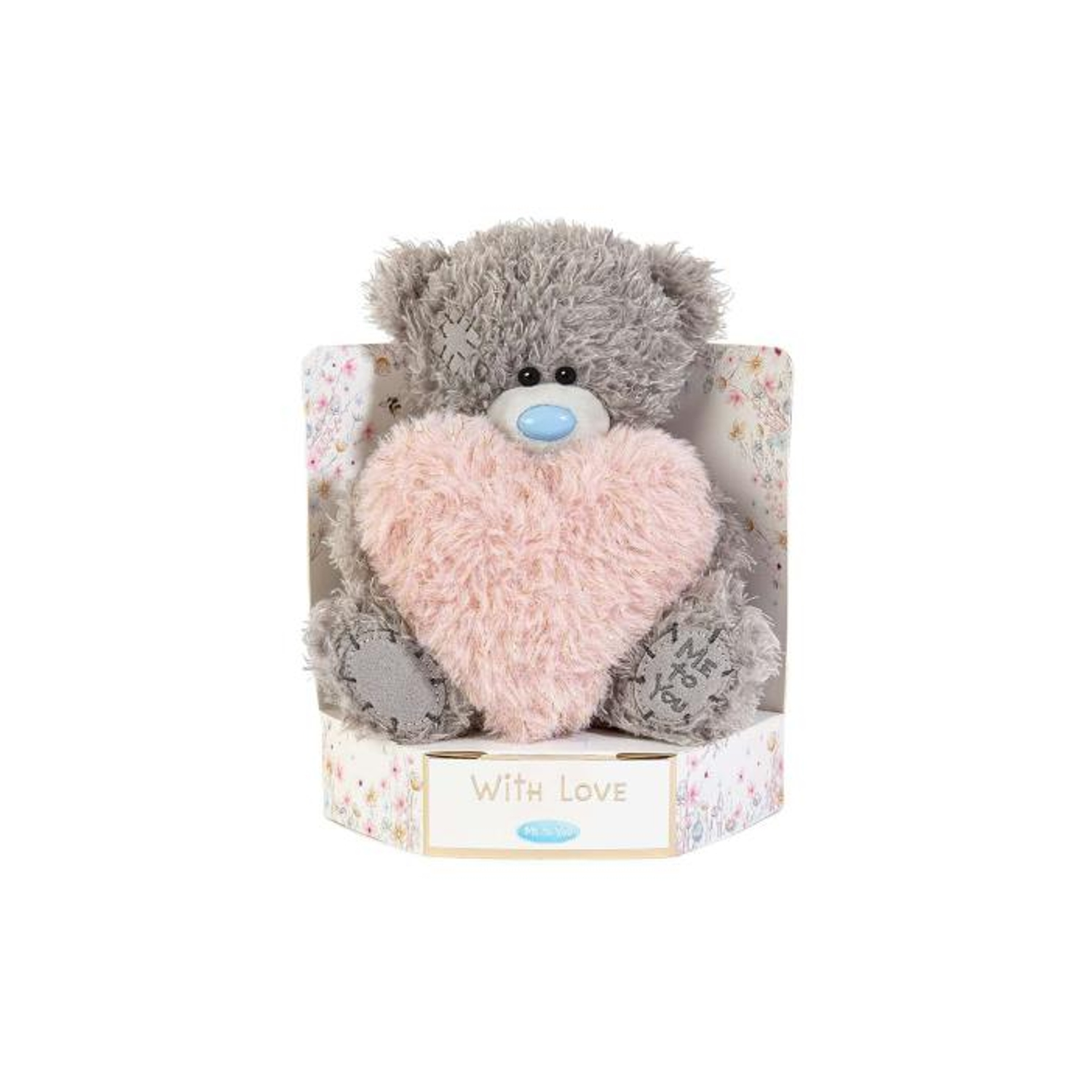 B&Q -  Bear 7" Fluffy Heart Plush - Image 5